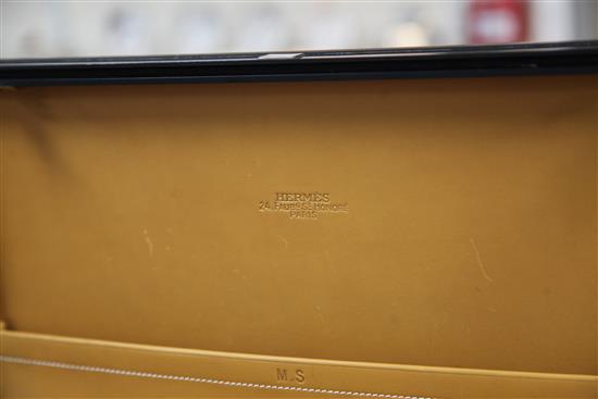 An Hermes of Paris tan leather and carbon fibre briefcase, 16.75in.